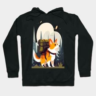 the corgi goes on a hike Hoodie